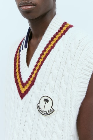 Pull sans manches en laine Moncler Genius x Palm Angels - Blanc