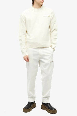 Pull en laine Logo - Blanc