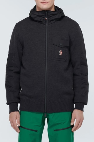 Veste à capuche en laine Grenoble - Gris foncé