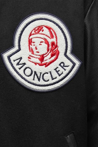Bomber en laine et cuir à capuche Moncler Genius x BBC - Noir