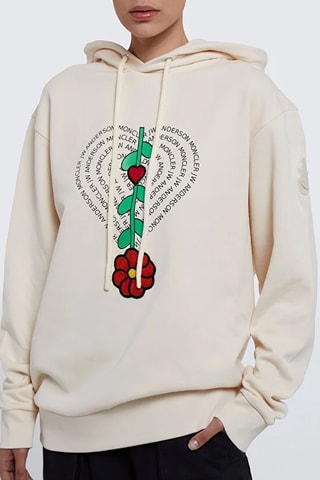 Sweat à capuche Moncler Genius x J.W. Anderson - Blanc cassé