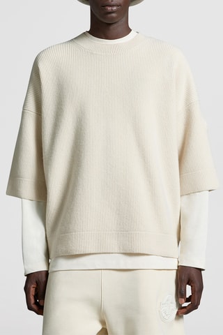 Sweat en laine Moncler Genius x Roc Nation - Blanc cassé et crème