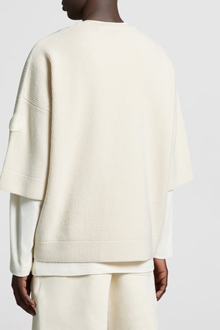 Sweat en laine Moncler Genius x Roc Nation - Blanc cassé et crème