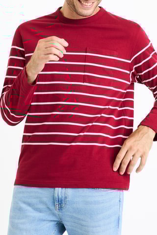 ##Pull - Bordeaux et blanc