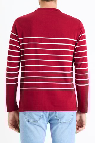 ##Pull - Bordeaux et blanc