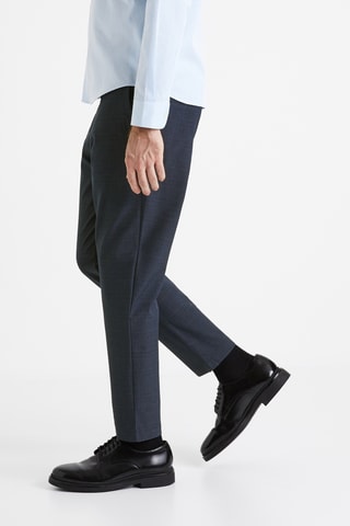 Calças direitas Azul-marinho