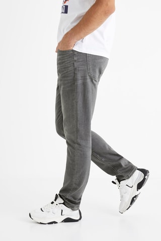 Calças de ganga direitas Cinzento-claro