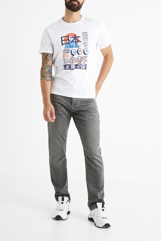 Calças de ganga direitas Cinzento-claro