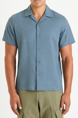 Camisa em linho - Azul-celeste