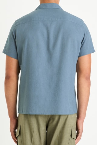 Camisa em linho - Azul-celeste