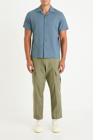 Camisa em linho - Azul-celeste