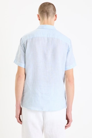 Camisa em linho - Azul-celeste