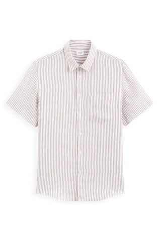 Camisa em linho - Toupeira e branco