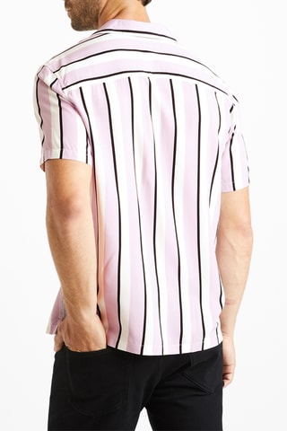 Camisa regular - Lilás e branco