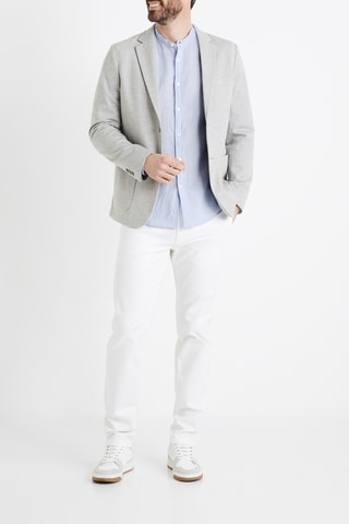 Camisa regular em linho - Azul