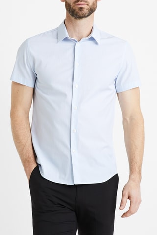 Camisa slim- Azul-celeste
