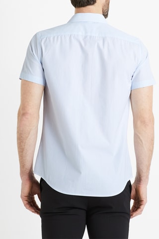 Camisa slim- Azul-celeste