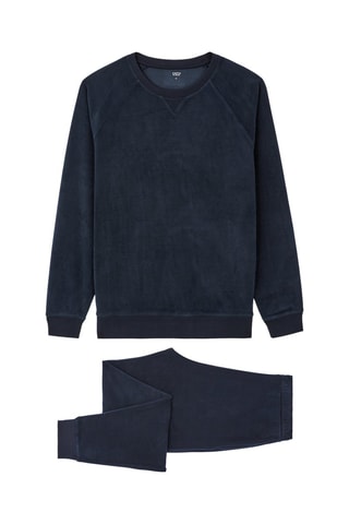 ##Pyjama en velours - Bleu marine