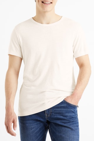 T-shirt em linho - Cru