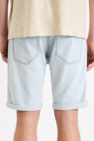 Calções straight de ganga - Azul