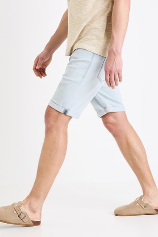 Calções straight de ganga - Azul