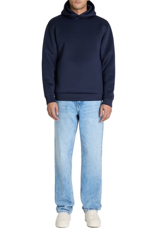 Sweater straight met capuchon - Marineblauw