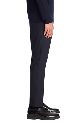 Calças de fato slim em lã - Azul-marinho