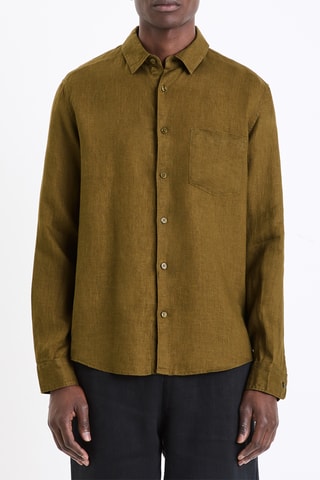 Camisa em linho - Castanho