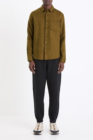 Camisa em linho - Castanho