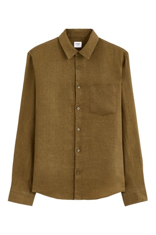 Camisa em linho - Castanho