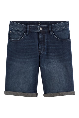 Calções straight de ganga - Azul