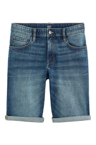 Calções straight de ganga - Azul