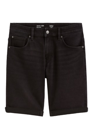 Calções straight de ganga - Preto