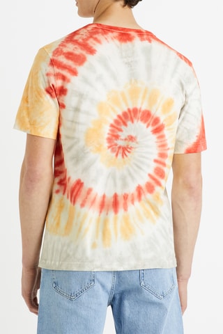 T-shirt tie and dye - Laranja e branco