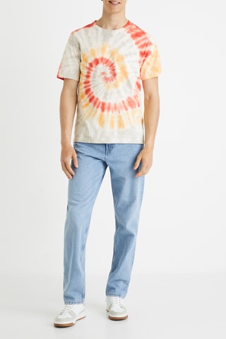 T-shirt tie and dye - Laranja e branco