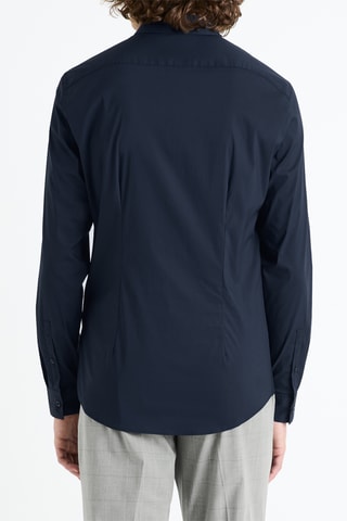 Camisa slim - Azul-marinho