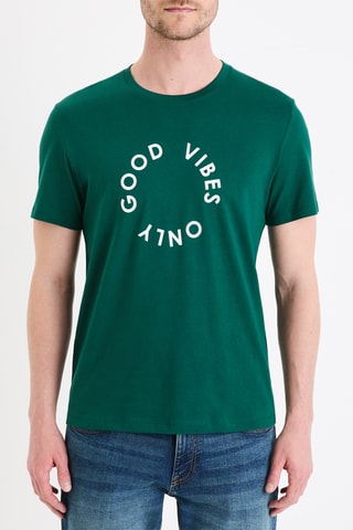 T-shirt straight - Verde-escuro