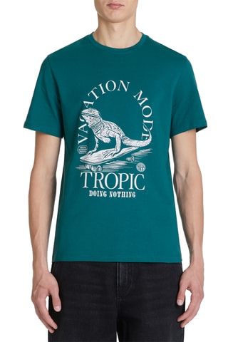 T-shirt straight - Azul-petróleo