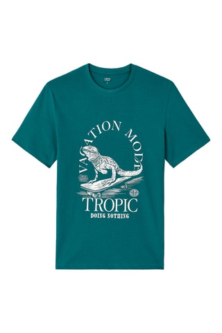 T-shirt straight - Azul-petróleo