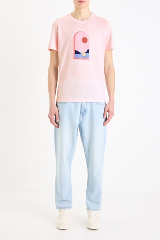 T-shirt straight - Rosa-maquilhagem