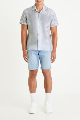 Calções straight de ganga - Azul