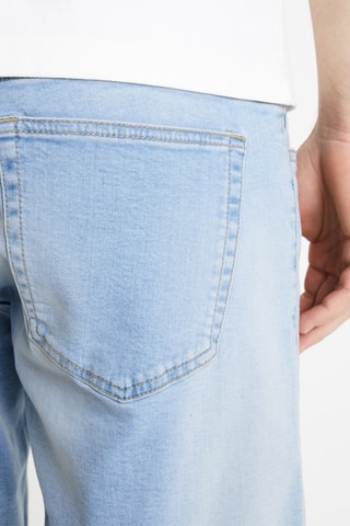 Calções straight de ganga - Azul