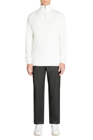 Calças straight - Preto mesclado