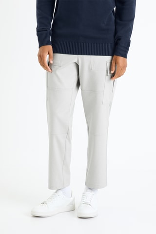 Calças cargo - Cinzento-claro