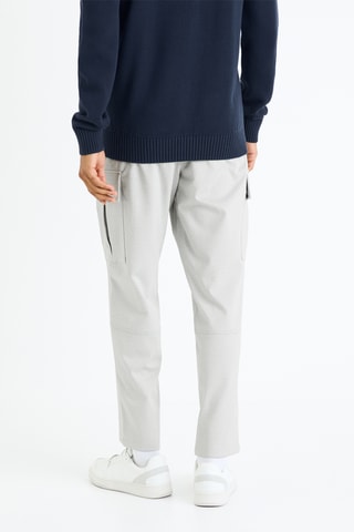 Calças cargo - Cinzento-claro