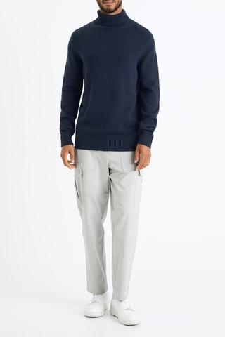 Calças cargo - Cinzento-claro