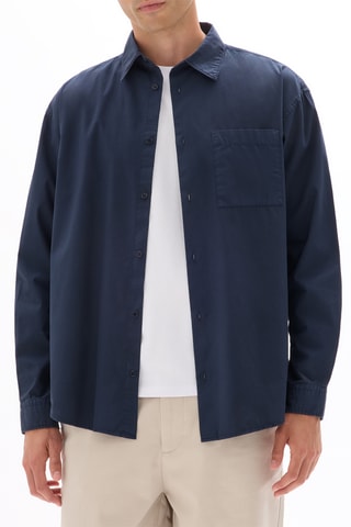 Camisa loose - Azul-marinho