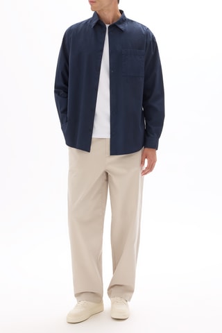 Camisa loose - Azul-marinho