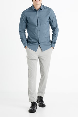 Camisa slim - Azul-marinho