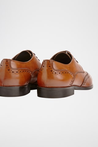 Derbies em couro - Camel